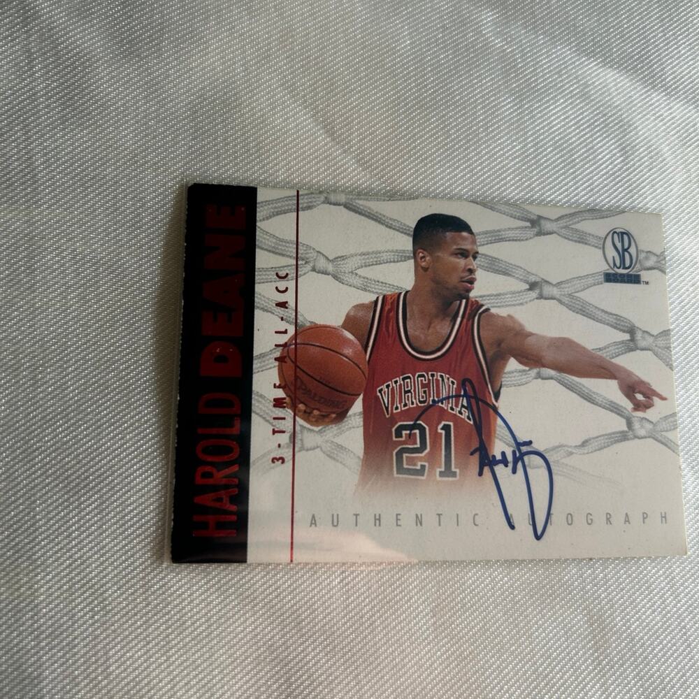 1997 scoreboard Harold dean autographed basketball sports card